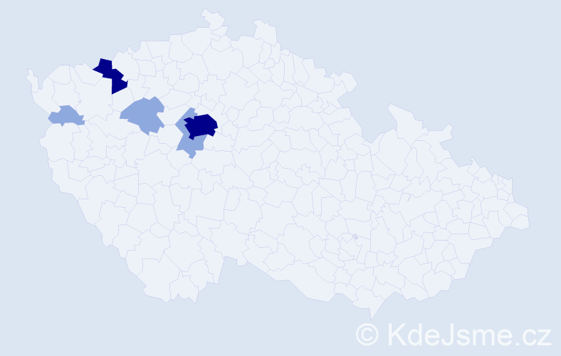 Příjmení: 'Domanjová', počet výskytů 15 v celé ČR