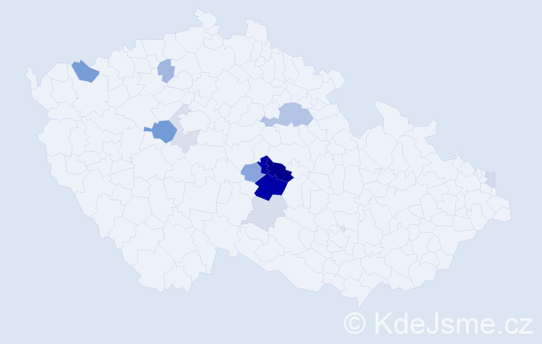 Příjmení: 'Rásl', počet výskytů 30 v celé ČR