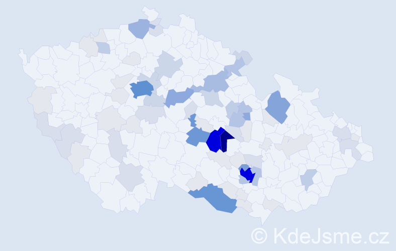 Příjmení: 'Mrkos', počet výskytů 307 v celé ČR