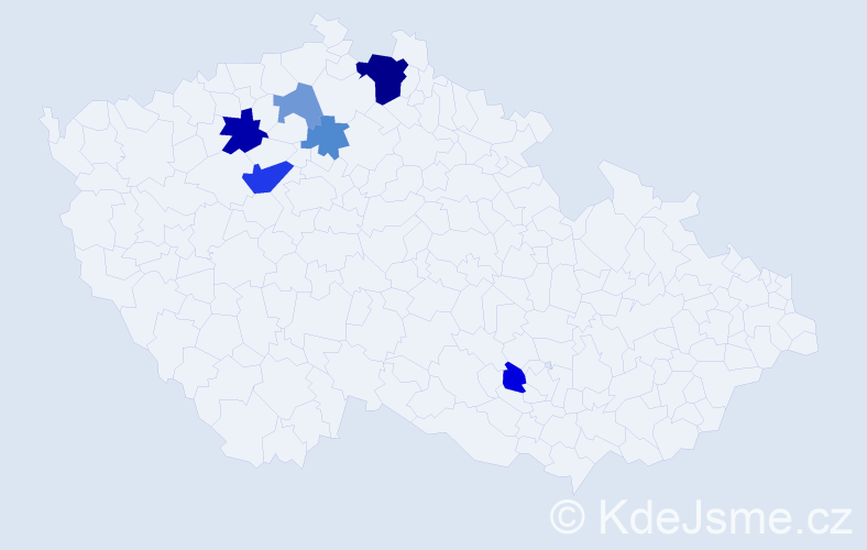 Příjmení: 'Krumov', počet výskytů 13 v celé ČR