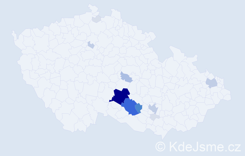 Příjmení: 'Vochyán', počet výskytů 54 v celé ČR