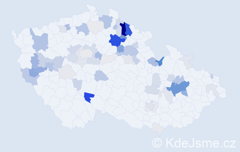 Příjmení: 'Vraštil', počet výskytů 217 v celé ČR