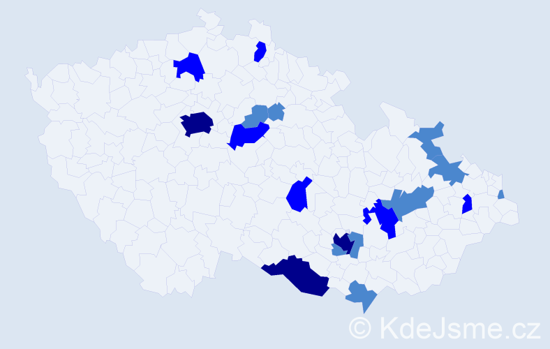 Příjmení: 'Balušíková', počet výskytů 29 v celé ČR