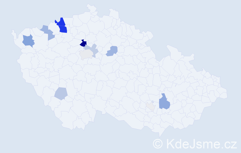 Příjmení: 'Macal', počet výskytů 68 v celé ČR