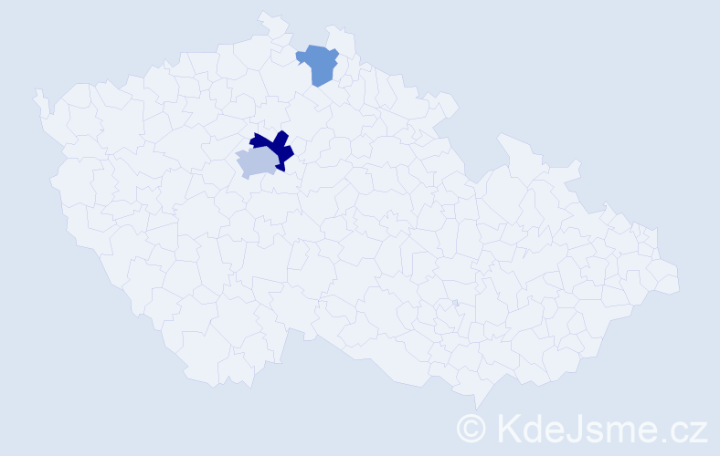 Příjmení: 'Klinčoková', počet výskytů 5 v celé ČR