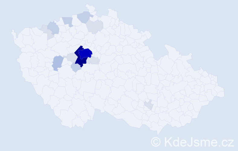 Příjmení: 'Volešáková', počet výskytů 58 v celé ČR