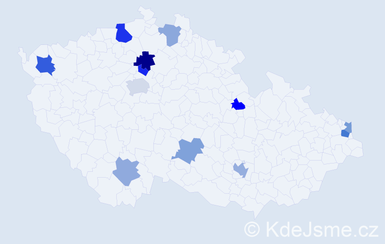 Příjmení: 'Krautschneider', počet výskytů 19 v celé ČR