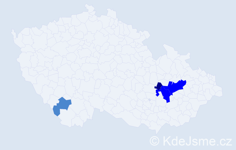 Příjmení: 'Hochwald', počet výskytů 8 v celé ČR
