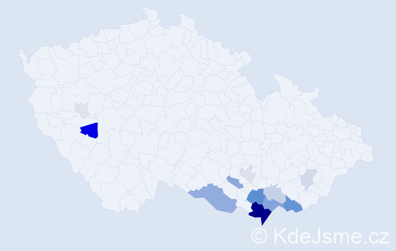 Příjmení: 'Blinkalová', počet výskytů 32 v celé ČR