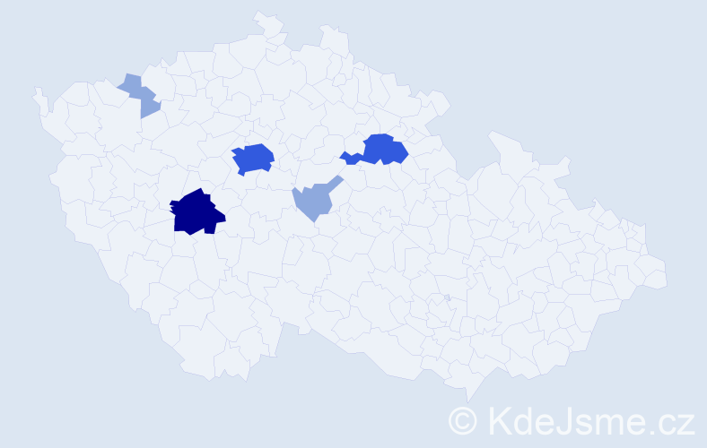 Příjmení: 'Kyzr', počet výskytů 13 v celé ČR