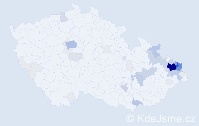 Příjmení: 'Kempný', počet výskytů 209 v celé ČR