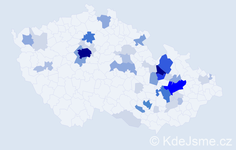 Příjmení: 'Weinlich', počet výskytů 140 v celé ČR