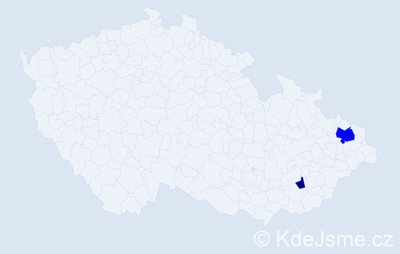 Příjmení: 'Hilton', počet výskytů 3 v celé ČR