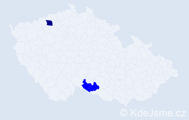 Příjmení: 'Pitoráková', počet výskytů 4 v celé ČR