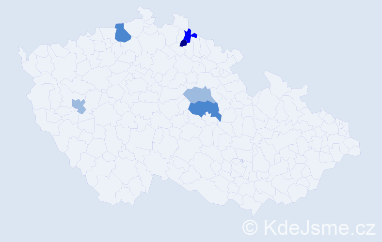 Příjmení: 'Tilerová', počet výskytů 14 v celé ČR
