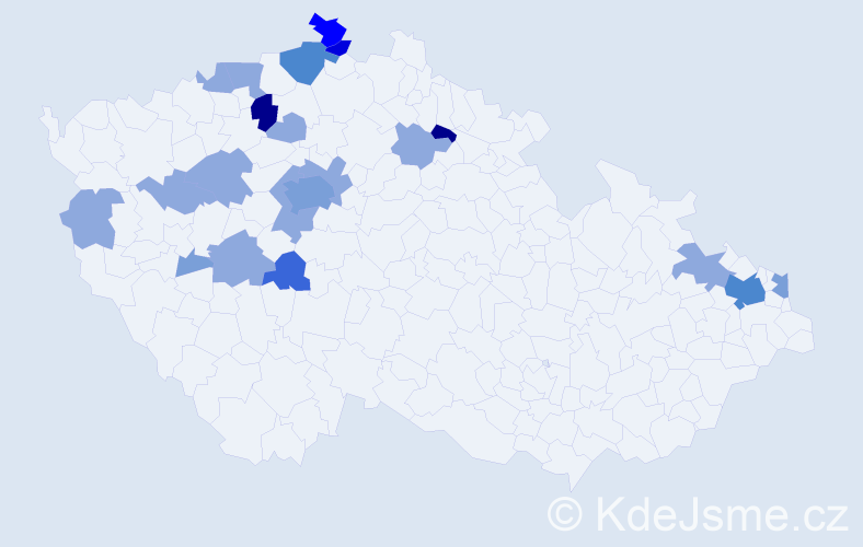 Příjmení: 'Deusová', počet výskytů 52 v celé ČR