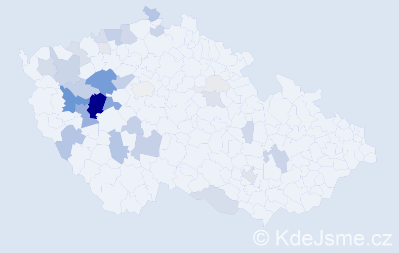 Příjmení: 'Monhartová', počet výskytů 104 v celé ČR