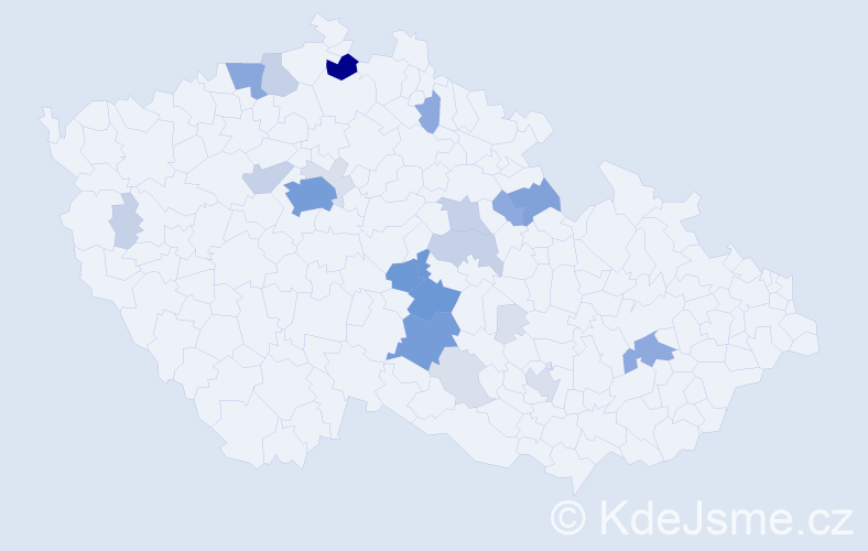 Příjmení: 'Lebruška', počet výskytů 90 v celé ČR