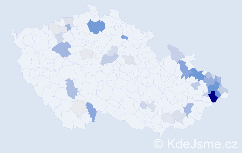Příjmení: 'Gurecký', počet výskytů 179 v celé ČR