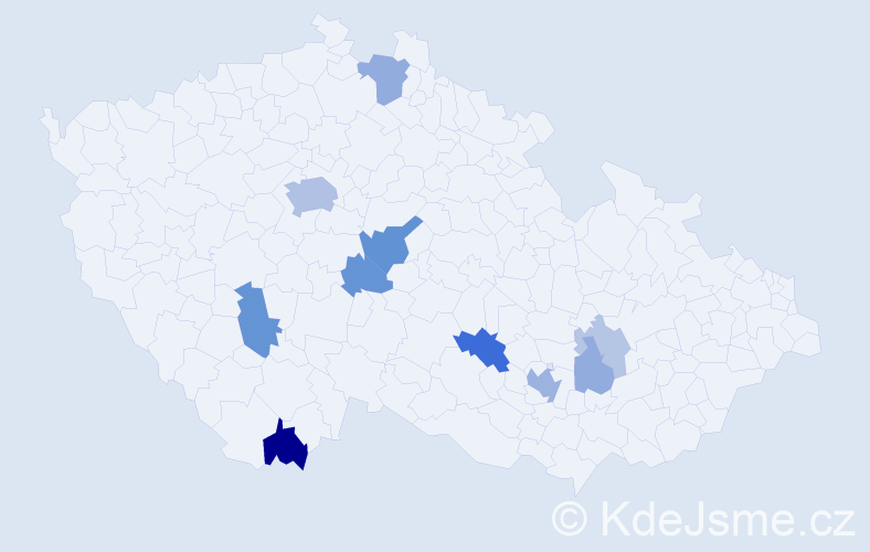 Příjmení: 'Almerová', počet výskytů 26 v celé ČR