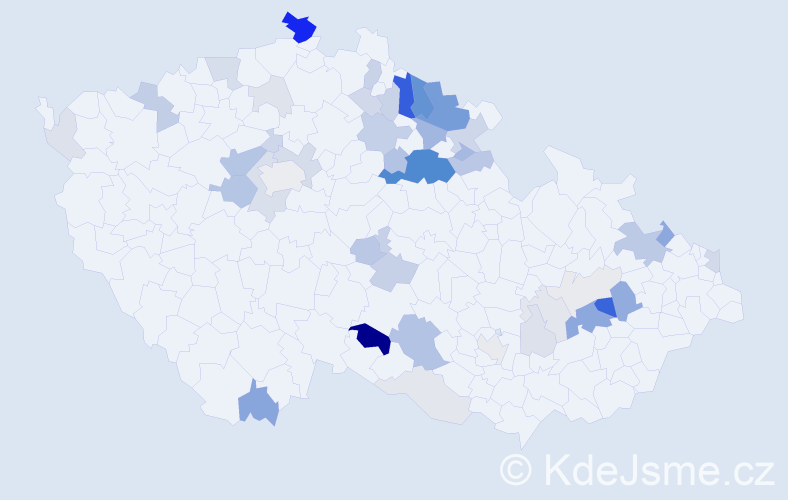 Příjmení: 'Gall', počet výskytů 133 v celé ČR