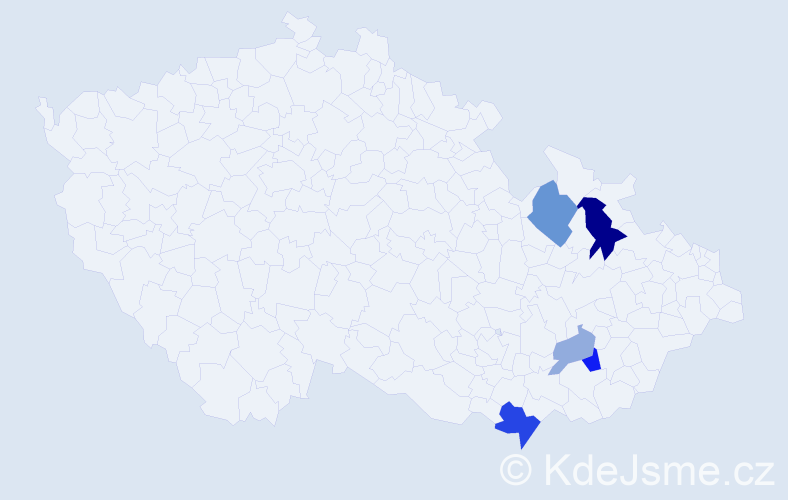 Příjmení: 'Pafka', počet výskytů 11 v celé ČR