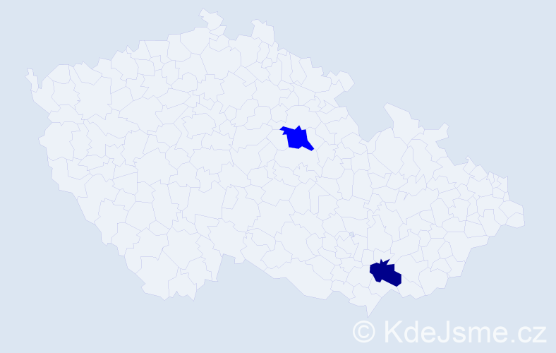 Příjmení: 'Chimiák', počet výskytů 5 v celé ČR