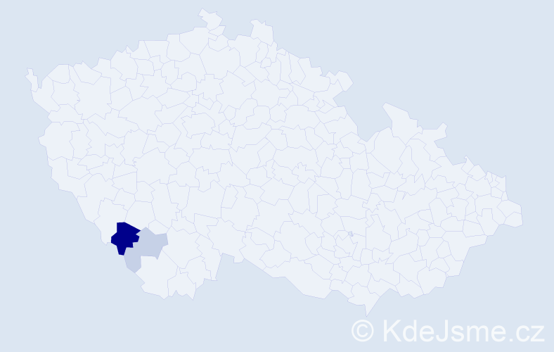 Příjmení: 'Wáwrů', počet výskytů 7 v celé ČR
