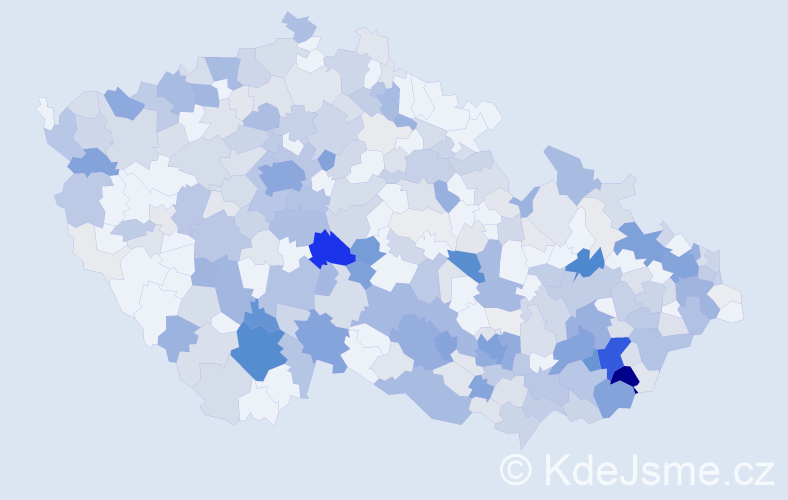 Příjmení: 'Chmelová', počet výskytů 1340 v celé ČR