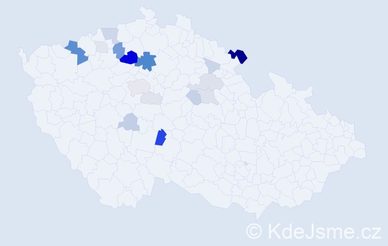 Příjmení: 'Vodochodská', počet výskytů 66 v celé ČR