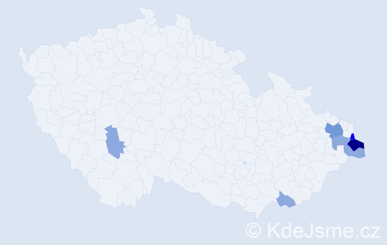 Příjmení: 'Welszarová', počet výskytů 16 v celé ČR
