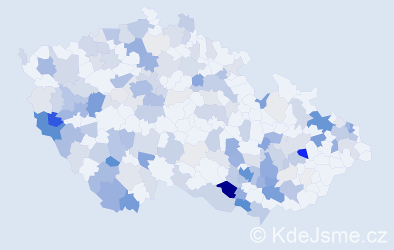 Příjmení: 'Kellner', počet výskytů 595 v celé ČR