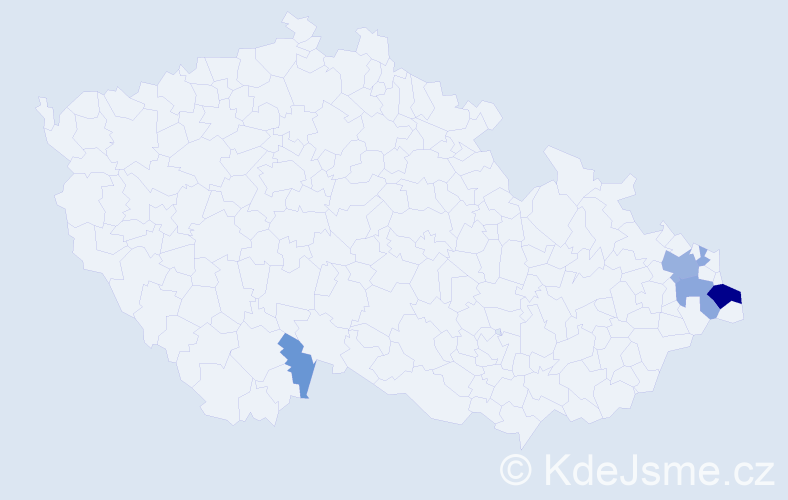 Příjmení: 'Górný', počet výskytů 14 v celé ČR