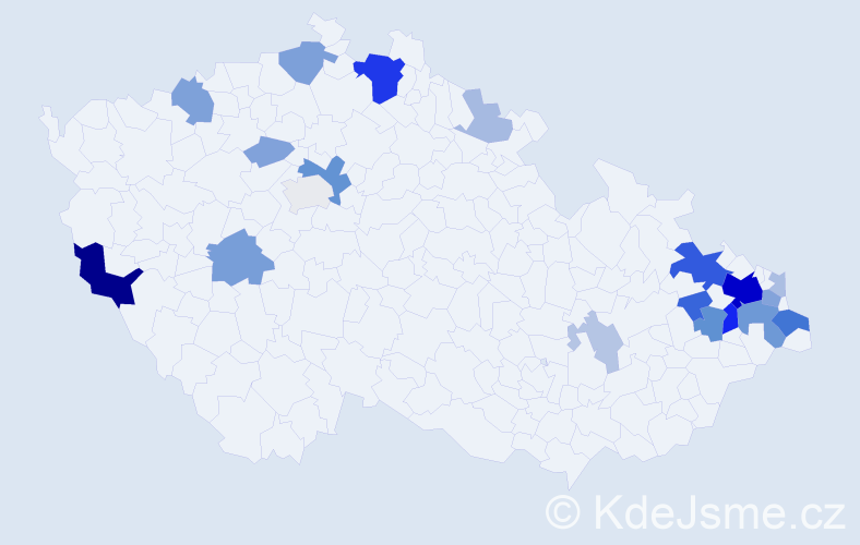 Příjmení: 'Jašurek', počet výskytů 62 v celé ČR