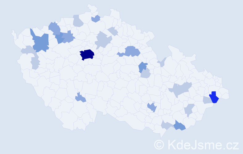 Příjmení: 'Límová', počet výskytů 52 v celé ČR
