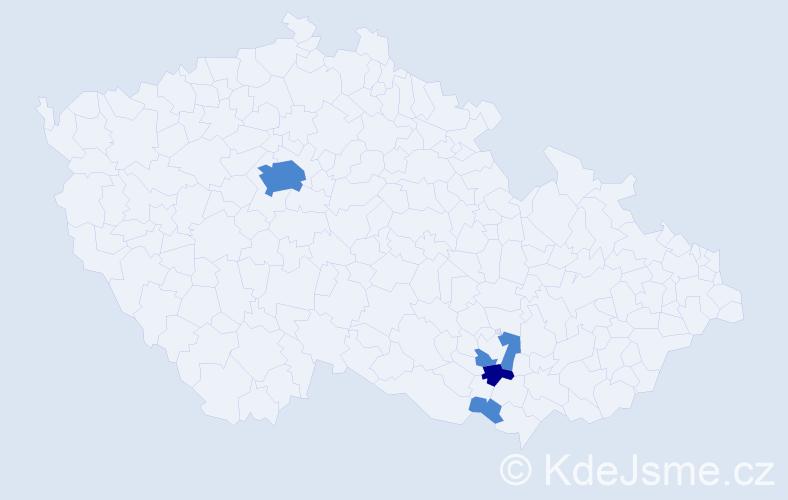 Příjmení: 'Zacheus', počet výskytů 11 v celé ČR