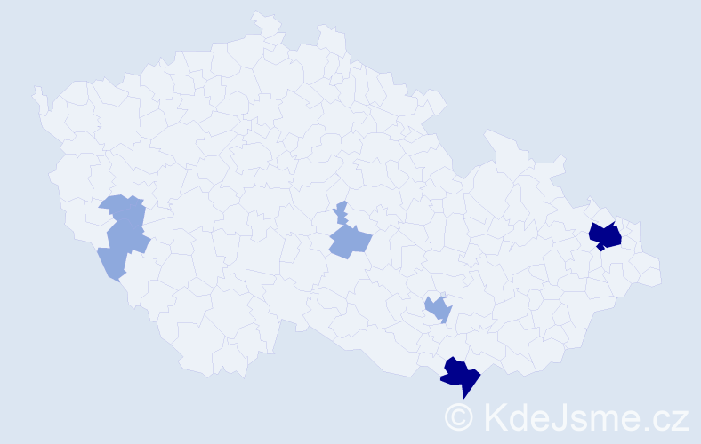 Příjmení: 'Wolgemuthová', počet výskytů 15 v celé ČR