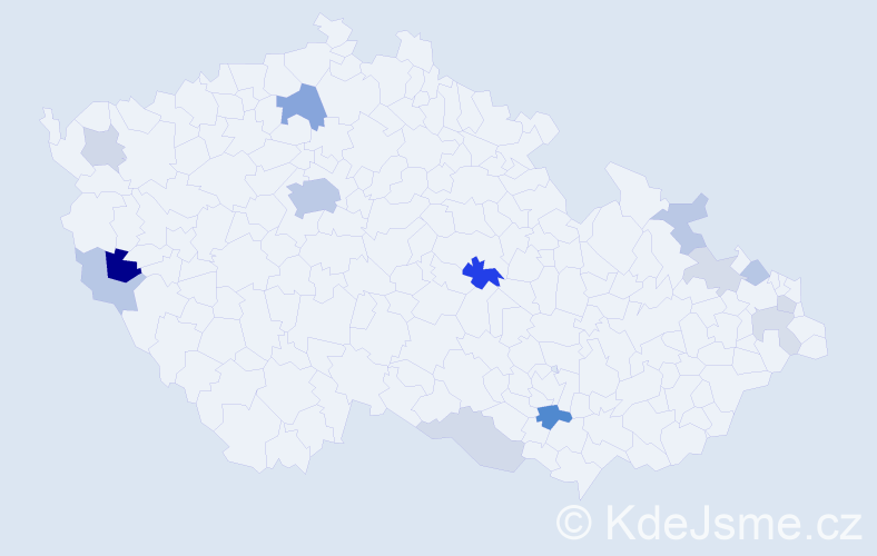 Příjmení: 'Vojvoda', počet výskytů 35 v celé ČR