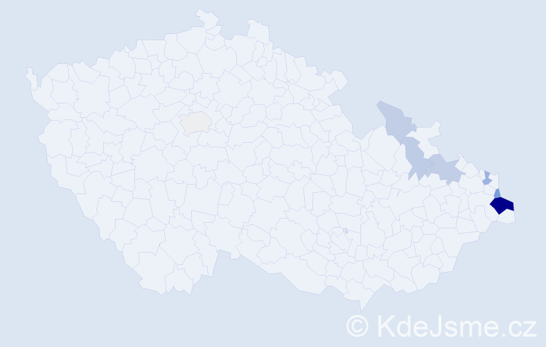 Příjmení: 'Taska', počet výskytů 23 v celé ČR