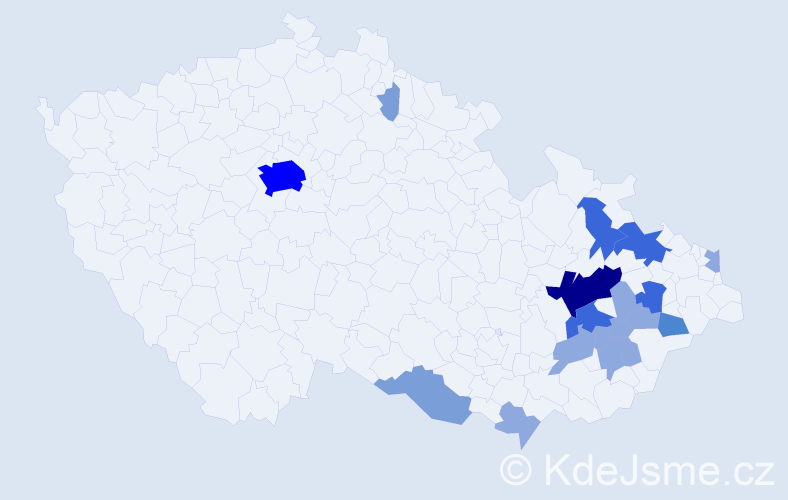 Příjmení: 'Kotůlková', počet výskytů 44 v celé ČR