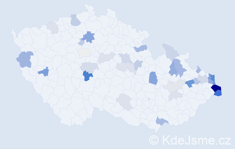 Příjmení: 'Kulla', počet výskytů 87 v celé ČR
