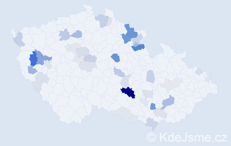 Příjmení: 'Krejzlová', počet výskytů 106 v celé ČR