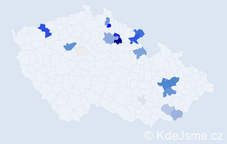 Příjmení: 'Teimerová', počet výskytů 33 v celé ČR