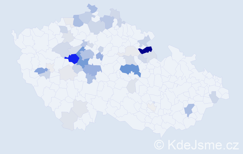 Příjmení: 'Čepela', počet výskytů 199 v celé ČR