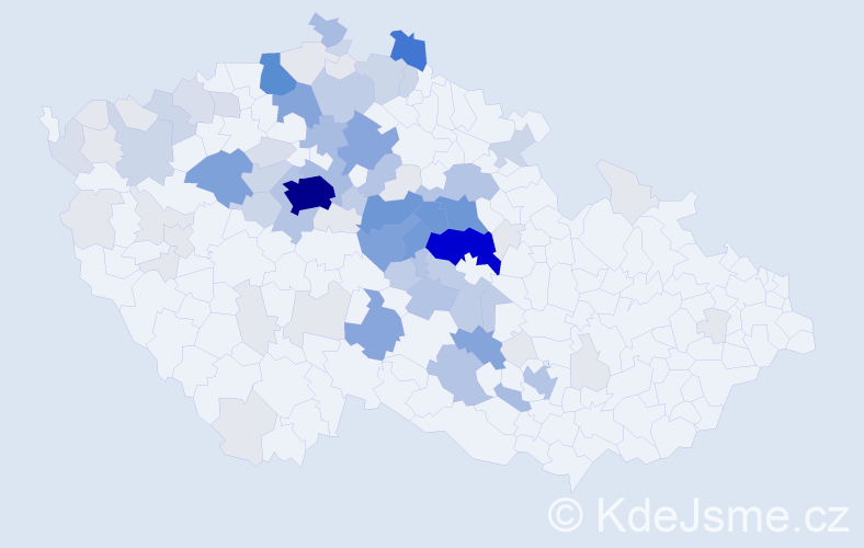 Příjmení: 'Kutílek', počet výskytů 361 v celé ČR