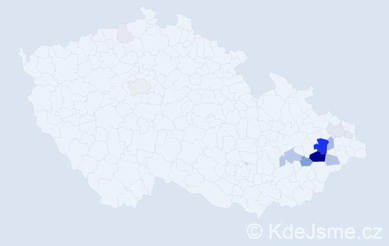 Příjmení: 'Kremel', počet výskytů 54 v celé ČR