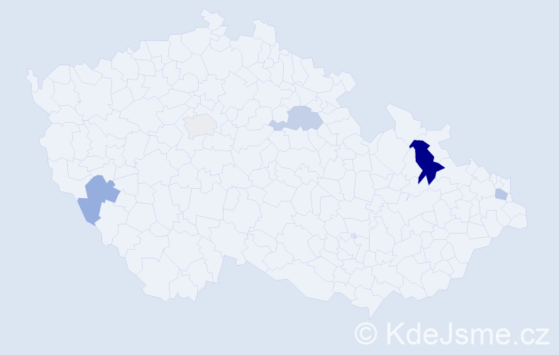 Příjmení: 'Lajčaková', počet výskytů 8 v celé ČR