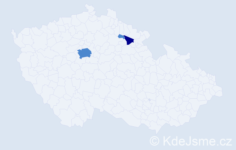 Příjmení: 'Gaber', počet výskytů 5 v celé ČR