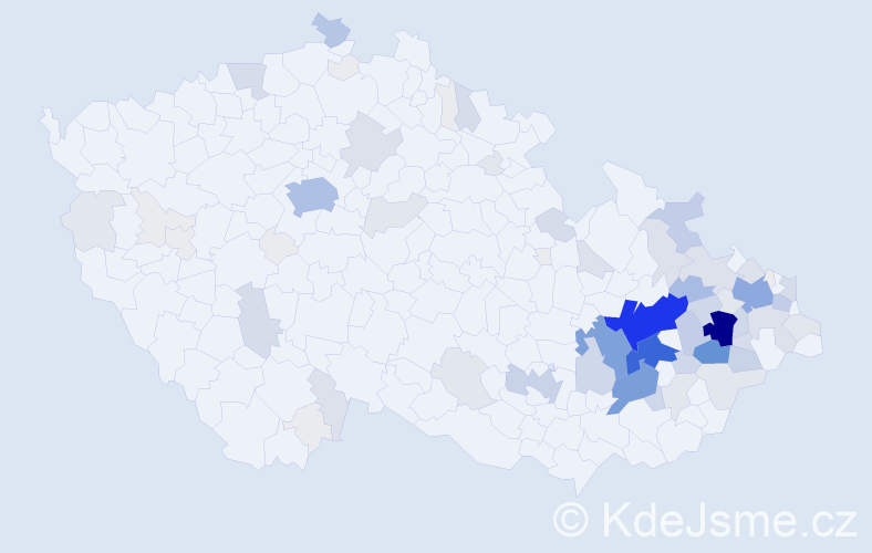 Příjmení: 'Indrák', počet výskytů 418 v celé ČR