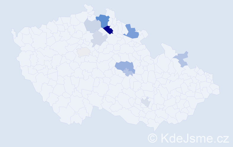 Příjmení: 'Kobosil', počet výskytů 54 v celé ČR